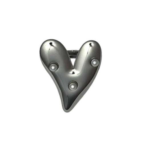 Harten ring met parels | Zilver